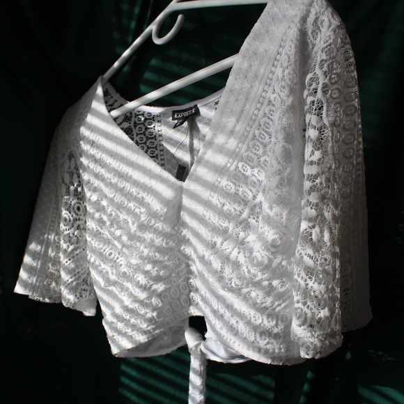 White Lace Crop Top (Express) I Take Offers! - Picture 2 of 8